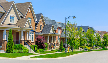 Custom built luxury houses in the suburbs of Toronto, Canada.